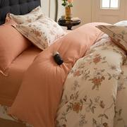 纯棉磨毛四件套加厚保暖100全棉，床上用品床单被套秋冬季床笠1.8m