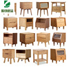 北欧全实木床头柜简约现代小户型，白橡木(白橡木，)家用原木储物双抽屉收纳柜