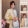 新中式中国风白色外套，女春2024唐装，高级感小个子短款盘扣上衣