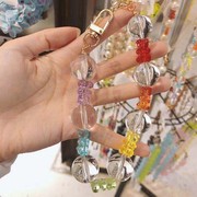 韩国饰品2022透明珠珠彩色软糖小熊手机链挂件手腕马卡龙