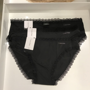 CK Calvin Klein女士舒适甜美蕾丝边速干薄款三角裤贴身内裤