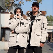 2021年韩国Runningman军工装羽绒服女中长款情侣同款