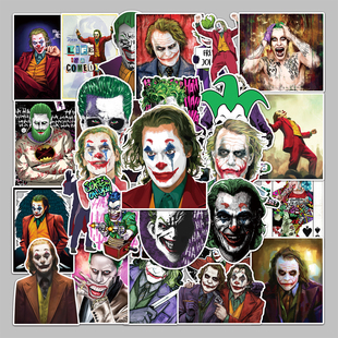 50张卡通小丑Joker电影涂鸦贴纸旅行箱冰箱摩托车头盔手机防水贴