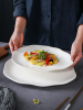 平盘浅盘陶瓷不规则盘子创意中式酒店用品厨房异性餐具荷叶盘菜盘