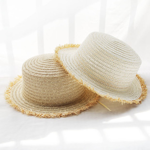 太阳帽女夏天折叠帽子防晒青年户外出游草帽遮阳帽平顶沙滩帽礼帽