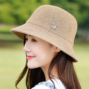 韩版女士夏季帽子户外出游遮阳防晒渔夫帽折叠凉帽，春夏季休闲盆帽