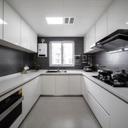 定制橱柜定制厨房g整体，烤漆橱柜门石英石台面，现代简约颜色厦