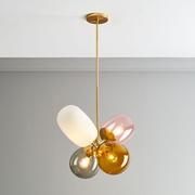 全铜北欧玻璃气球吊灯，简约餐厅灯创意儿童，房吊灯男孩女孩卧室灯具