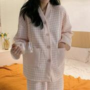 厚月子服YAC秋冬产后纯棉空气棉哺乳服睡衣女1份1月秋季孕妇出院