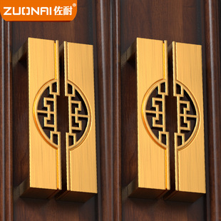 新中式柜门黄古铜色中式拉手柜子仿古橱柜抽屉复古家具衣柜门把手