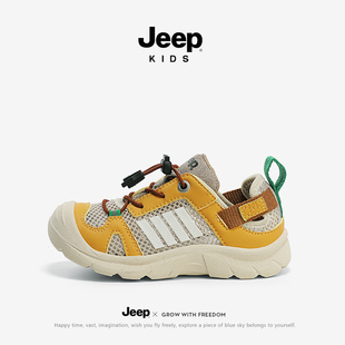 jeep童鞋夏季款儿童，运动鞋轻便软底男童，网鞋2024网面跑步鞋子