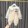 一岁女童秋装女宝宝背带套装，洋气婴儿童装小女孩春秋季衣服两件套