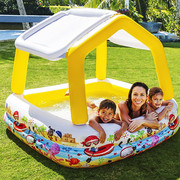 intex儿童充气游泳池家庭，大型号海洋球池沙池家用宝宝遮阳戏水池