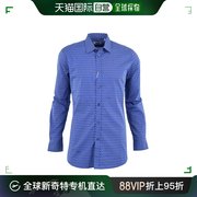 香港直邮moschino莫斯奇诺，男士蓝色棉质衬衫r70w650-25323-1