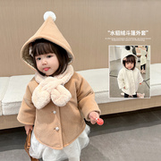 陈大猪l妈女宝宝外套冬装，2023冬季婴儿大衣加绒加厚婴童外套连帽