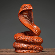 花梨十二生肖蛇摆件动物实木雕刻家居办公装饰客厅红木工艺品送礼