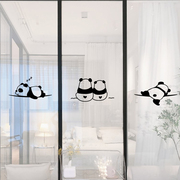 创意卧室阳台玻璃门防撞贴纸卫生间厨房，推拉移动门卡通熊猫贴画