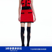 节日限定REVAN芮范2023冬季设计师款复古高级感红色短裙