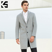 品牌男装，长款翻领羊毛，尼大衣aly7qn024