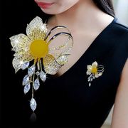 韩版花朵水滴流苏胸针女优雅气质外套西装胸花配饰品别针