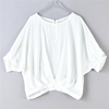 日系白色雪纺蝙蝠衫女7.18L75208宽松文艺清凉OL通勤夏季中袖衬衣