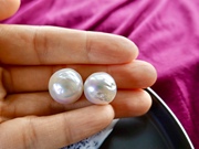 爱迪生巴洛克天然珍珠散珠颗粒，异形珍珠裸珠14.2mm-14.4mm可定制
