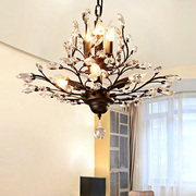 美式水晶吊灯欧式地中海客厅餐厅卧室书房玄关创意铁艺复古吊灯