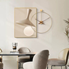 客餐厅装饰画时钟现代简约挂画抽象艺术带钟表背景墙装饰北欧轻奢