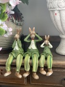 树脂工艺品创意吊脚娃娃 可爱兔子结婚家居装饰品 田园摆饰小摆件