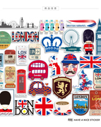 30枚英伦风个性复古出国留学登机牌，行李箱纪念装饰防水贴纸平板电脑贴画