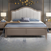 美式轻奢实木床现代简约1.8米主卧双人床，1.2米气压储物儿童公主床