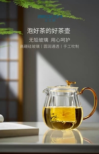 北大史玻璃(史玻璃)泡茶壶花茶壶家用耐热高硼硅玻璃茶具南瓜壶单壶600ml
