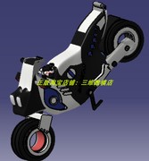 无轮辋辐条车轮电动自行车摩托车，总成3d三维几何，模型数模建模stp
