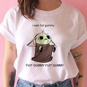 Cute Baby Yoda T Shirt 可爱卡通尤达宝宝印花女士短袖圆领t恤衫
