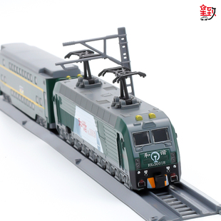 合金绿皮火车和谐号，仿真东风内燃机车模型儿童男孩，轨道车高铁玩具