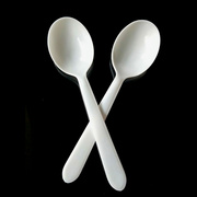 一次性勺子加厚白色汤勺塑料，调羹粥勺刨冰，勺独立甜品餐勺2000支