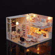 手工diy小屋礼物模型房子玩具制作生日屋拼装智趣女别墅儿童木质