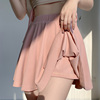 粉色冰丝百褶裙女半身裙夏季薄款2023高腰显瘦小个子a字短裙