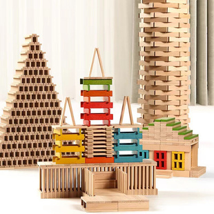 阿基米德堆塔叠叠搭建积木建筑木条儿童建筑，大师拼装积木玩具