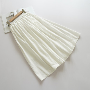  法式白色棉布半身裙女轻熟气质风设计感A字裙