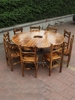 复古黑色炭烧餐台椅古典全实木松木碳化火锅，桌椅饭店餐桌餐椅圆桌
