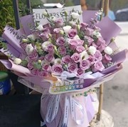 51朵海洋之歌紫玫瑰，花束北京鲜花速递同城生日，送女友生日鲜花送花