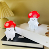 发光led创意蘑菇搪胶灯，可爱卡通起夜灯发光玩具纽扣电池ins风