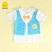 断码黄色小鸭婴儿短袖T恤夏季男宝宝纯棉半袖衣服0-6个月上衣