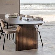 北欧办公桌办公室洽谈桌椅椭圆形，会议桌长方形长桌工作台实木餐桌