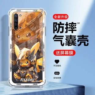 机甲皮卡oppoRENO3手机壳RENO3元气版保护套k7四角气囊防摔全包透明硅胶软壳网红小众卡通男女款潮牌创意外壳