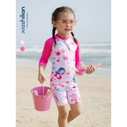 韩国儿童泳衣 女童小童泳装小孩连体防晒冲浪服婴儿宝宝游泳衣