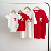 英国Next kids亲子装全家福爱心一家三口婴儿母子家庭装短袖T恤夏