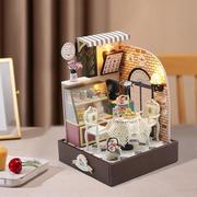 手工diy小屋模型礼物房子玩具拼装生日制作建筑创意微缩小屋阁楼