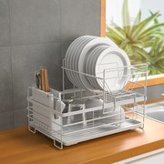 宽款双层碗盘收纳放碗碟碗架台式置物架放碗沥水架厨房水槽沥水篮